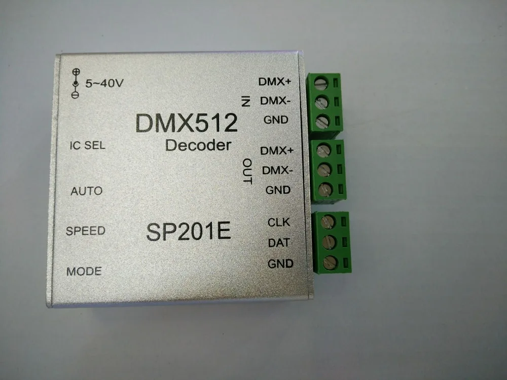 DMX 512 LED контроллер Sp201E 2048 пикселей DC5 ~ 24 В RGB без sd карты с 4 функциональными
