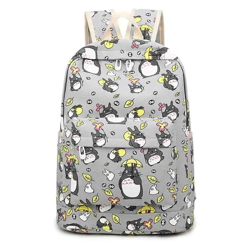 

New Miyazaki Hayao Totoro Cosplay Backpack Cute Cartoon Printing Anime Student Schoolbag Canvas Travel Bags