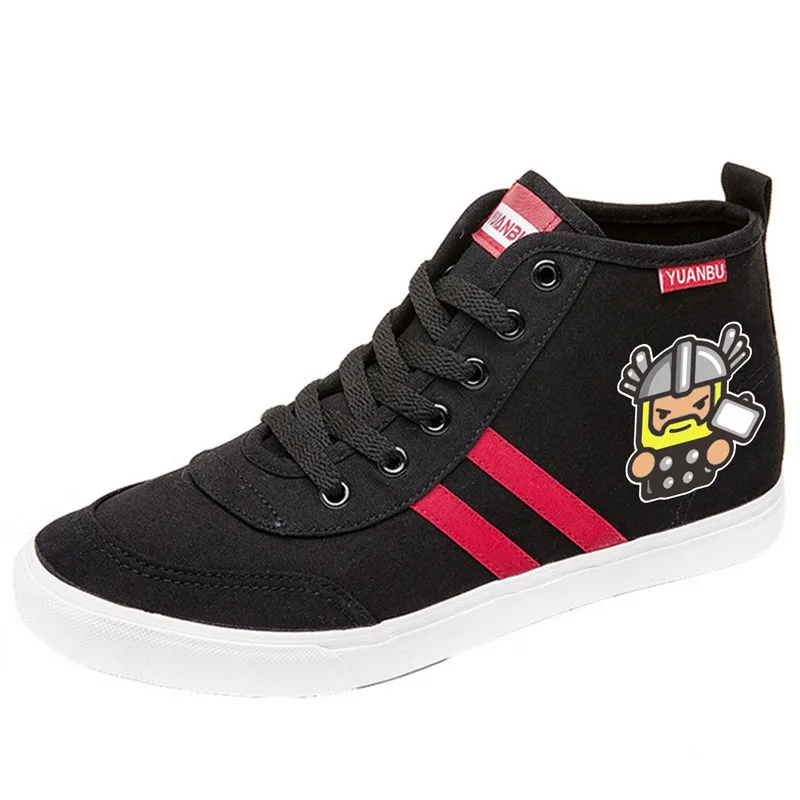 As the picture Герой Marvel Человек-паук/Тор/Капитан Америка/Халк печать обувь на высоком каблуке холщовые Uppers для подростков Персонализированная Мода A193291 - Цвет: As the picture