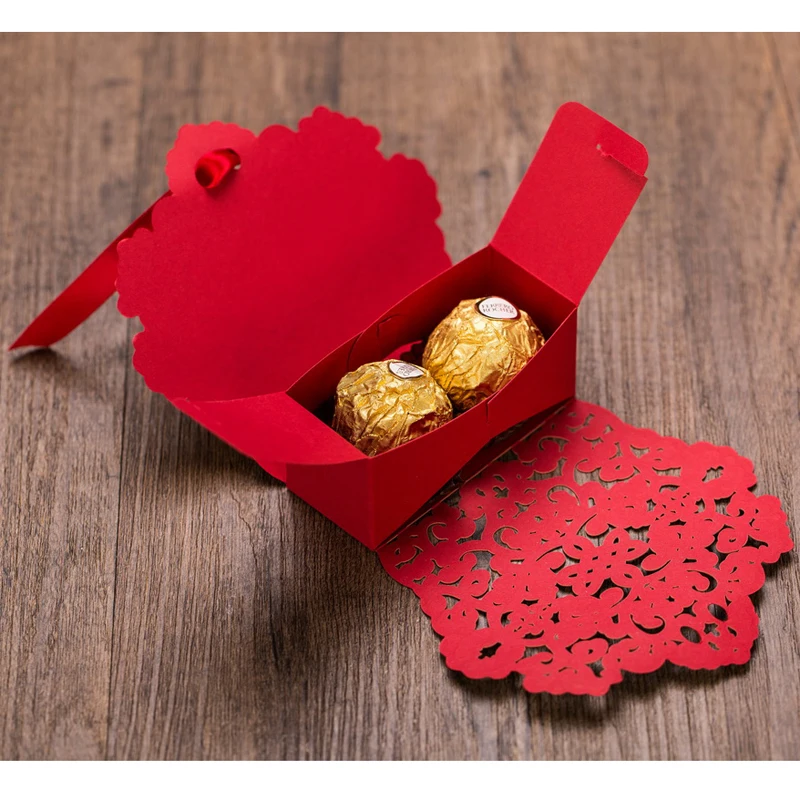 50 шт./компл. красное сердце лазерная резка полые перевозки сувениры подарок