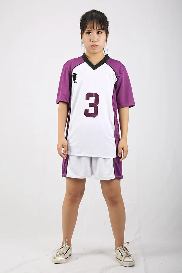 No.3 KIGUCOS Haikyuu! 4 цвета Академия шираторизава наряд Shiratorizawa Гакуэн Cos Wakatoshi Ushijima майки комплекты униформы - Цвет: No.3