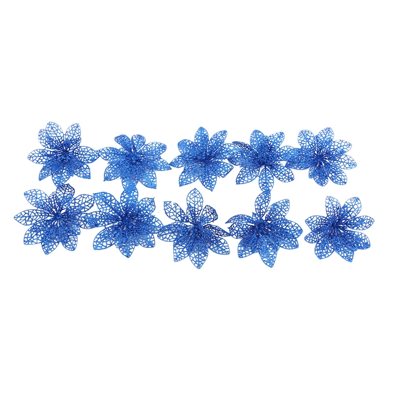 10 штук упак. блестящие Искусственные цветы к Рождеству украшения для дома