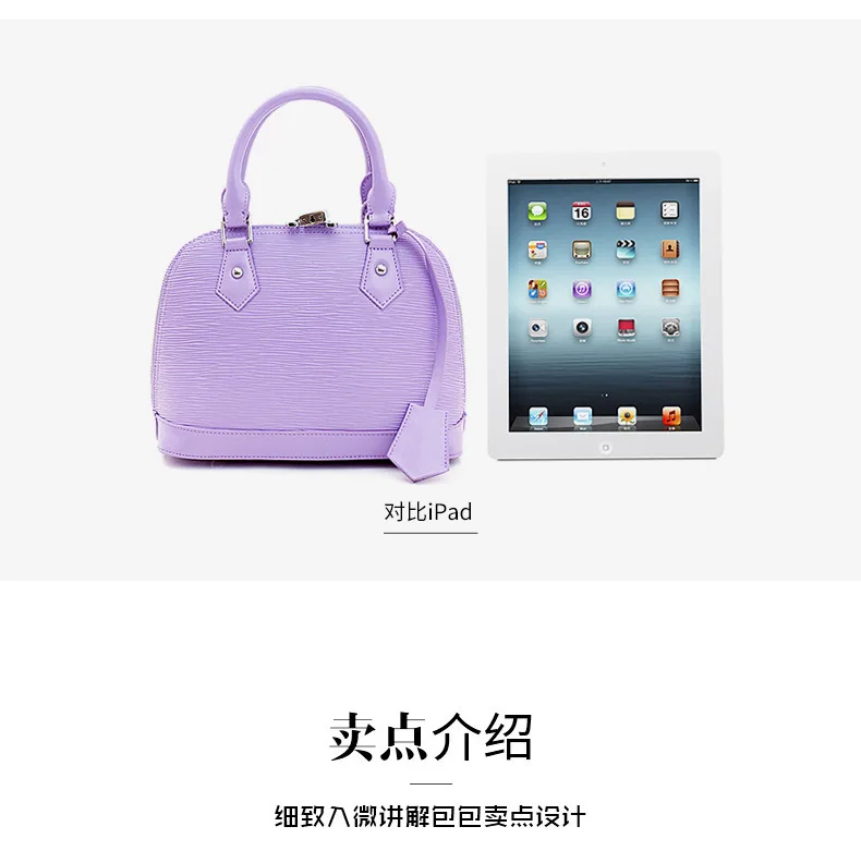 New Cowhide Female Entrapment Signature Shell cow Leather Female Packets Shoulder Hand Strap Bag
