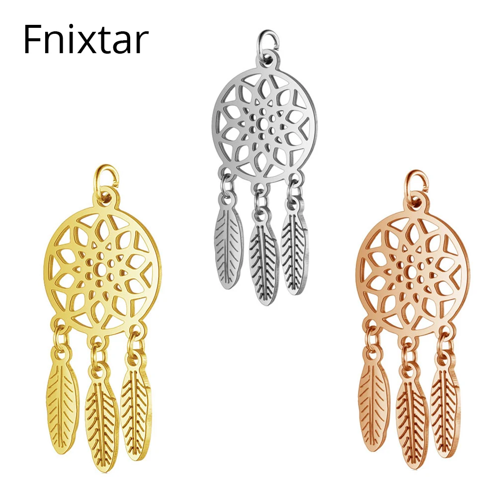 

Подвески Fnixtar из нержавеющей стали, Подвески ручной работы, металлические подвески для изготовления ювелирных изделий, аксессуары, 5 шт./лот