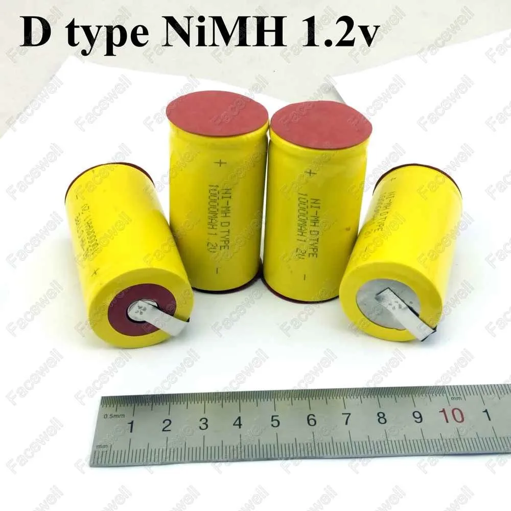 4 шт nimh 1,2 v 10000mah Аккумуляторы d размера d 10000mAh 1,2 v Ni-MH с вкладками d размер аккумуляторные батареи 4,8 v