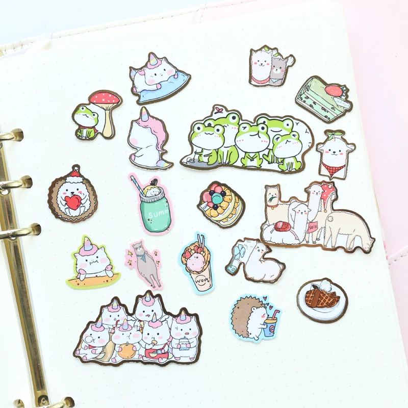 Domikee Японский милый кавайный золотой фольги мультфильм школьные наклейки для