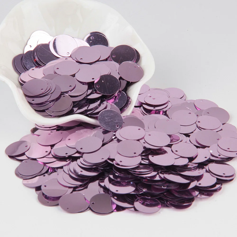 15mm light purple Светильник с пайетками, фиолетовые блестки, 3 мм-25 мм, круглые блестящие блестки, блестки для шитья, свадебные украшения, аксессуары для рукоделия - Цвет: 15mm light purple