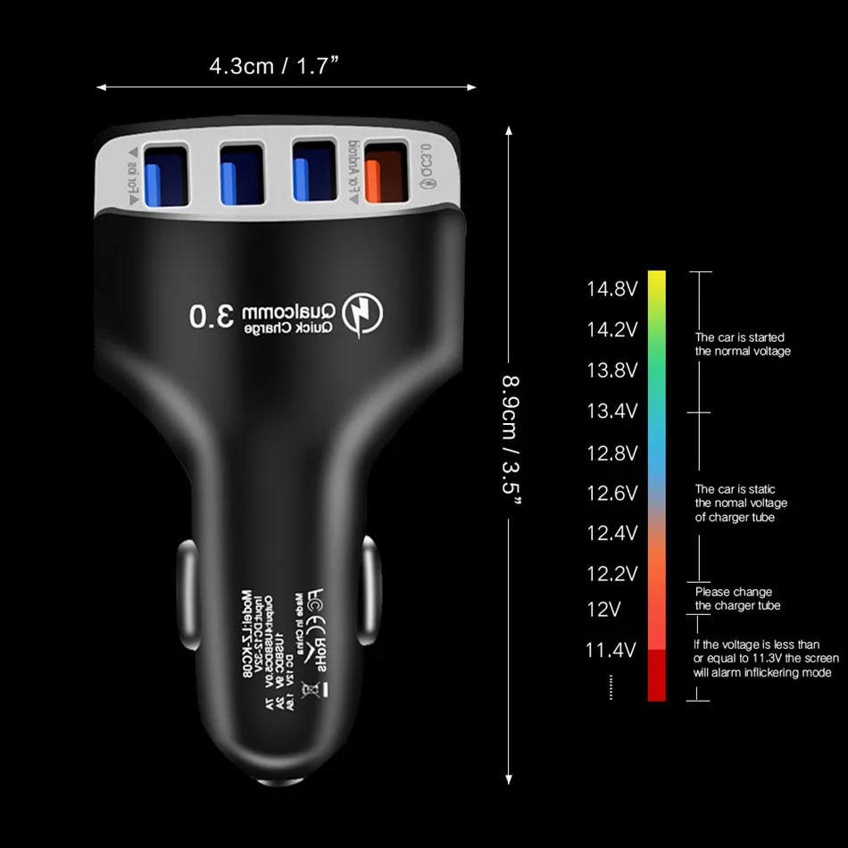 VIKEFON быстрое зарядное устройство 3,0 USB Автомобильное зарядное устройство QC 3,0 Универсальное автомобильное быстрое зарядное устройство для мобильного телефона для iPhone Xiaomi samsung Автомобильное зарядное устройство