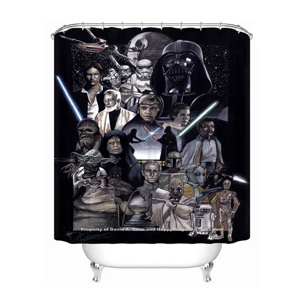 Shower Curtain Пользовательские Звездные войны Ванная комната приемлемым душ Шторы полиэфирной ткани Ванная комната Шторы#180320-01-122 - Цвет: Shower Curtain