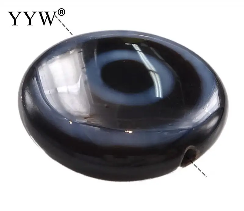 1PC Kylin Natural Tibetan Dzi Beads Flat Round &amp Two Tone Double-Sided Free Shipping 26x26x10mm | Украшения и аксессуары