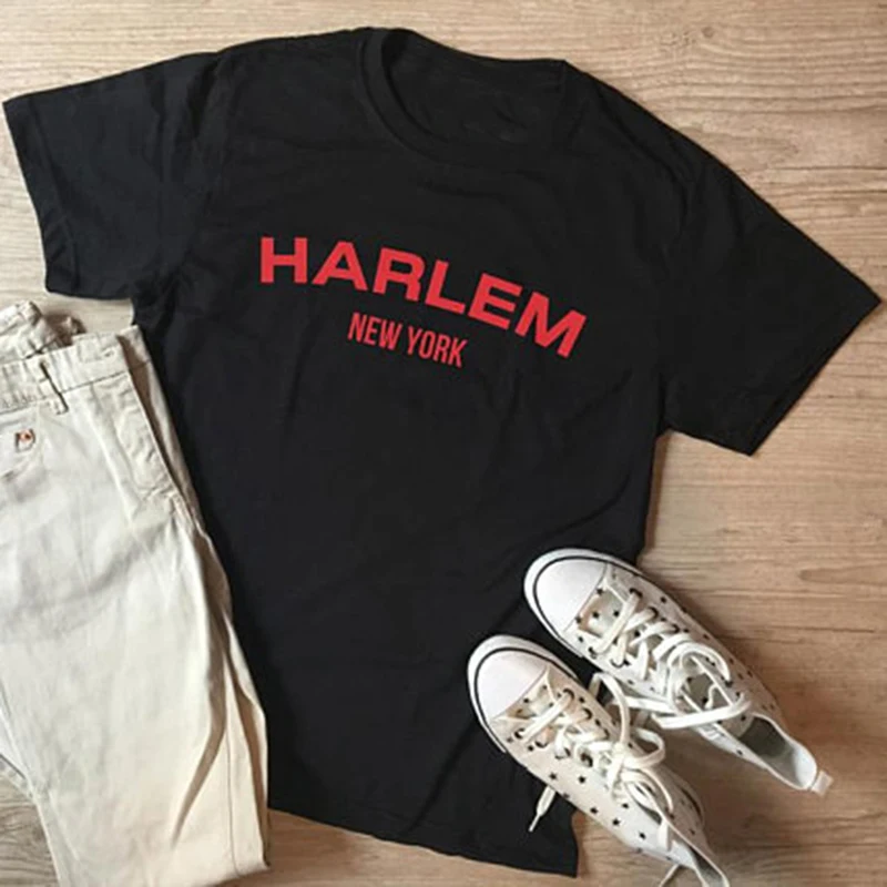 Футболка с принтом мужские футболки без рукавов платье хлопковая Harlem Нью Йорк
