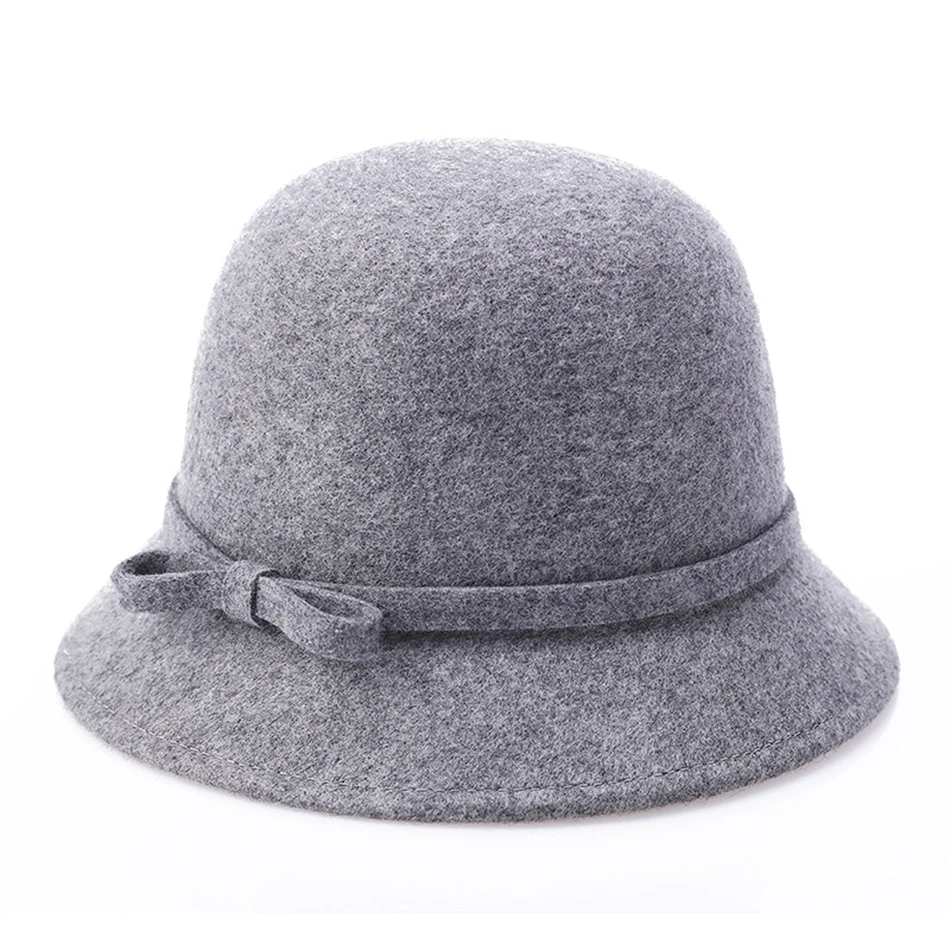 gray fedoras BUTTERMERE шерстяная фетровая шляпа женские шляпы цвета хаки твид котелок фетровая шляпа женская элегантная однотонная теплая британская шапка женская осенне-зимняя фетровая шапочка - Цвет: gray fedoras