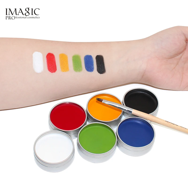 IMAGIC Flash Tattoo Gezicht Palet макияж для тела Olieverf Art вечерние модные Waterdichte набор кистей