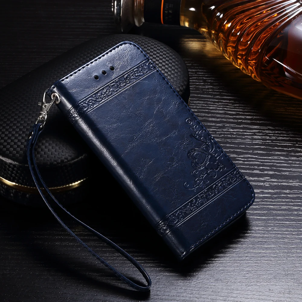 Чехол-бумажник из натуральной кожи с цветочным принтом для iPhone 7 откидной крышкой