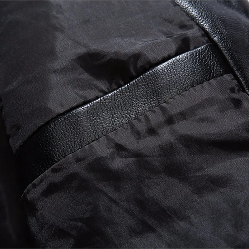 Черная мотоциклетная повседневная куртка KOSMO Mass из искусственной кожи для мужчин