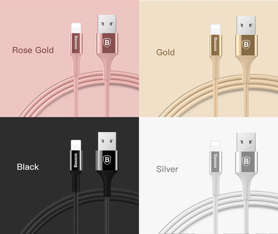 Usb-кабель для зарядки Baseus для iPhone X, 8, 7, 6, кабель для быстрой зарядки для iPad, iPhone, usb-кабель для зарядки, кабель для передачи данных