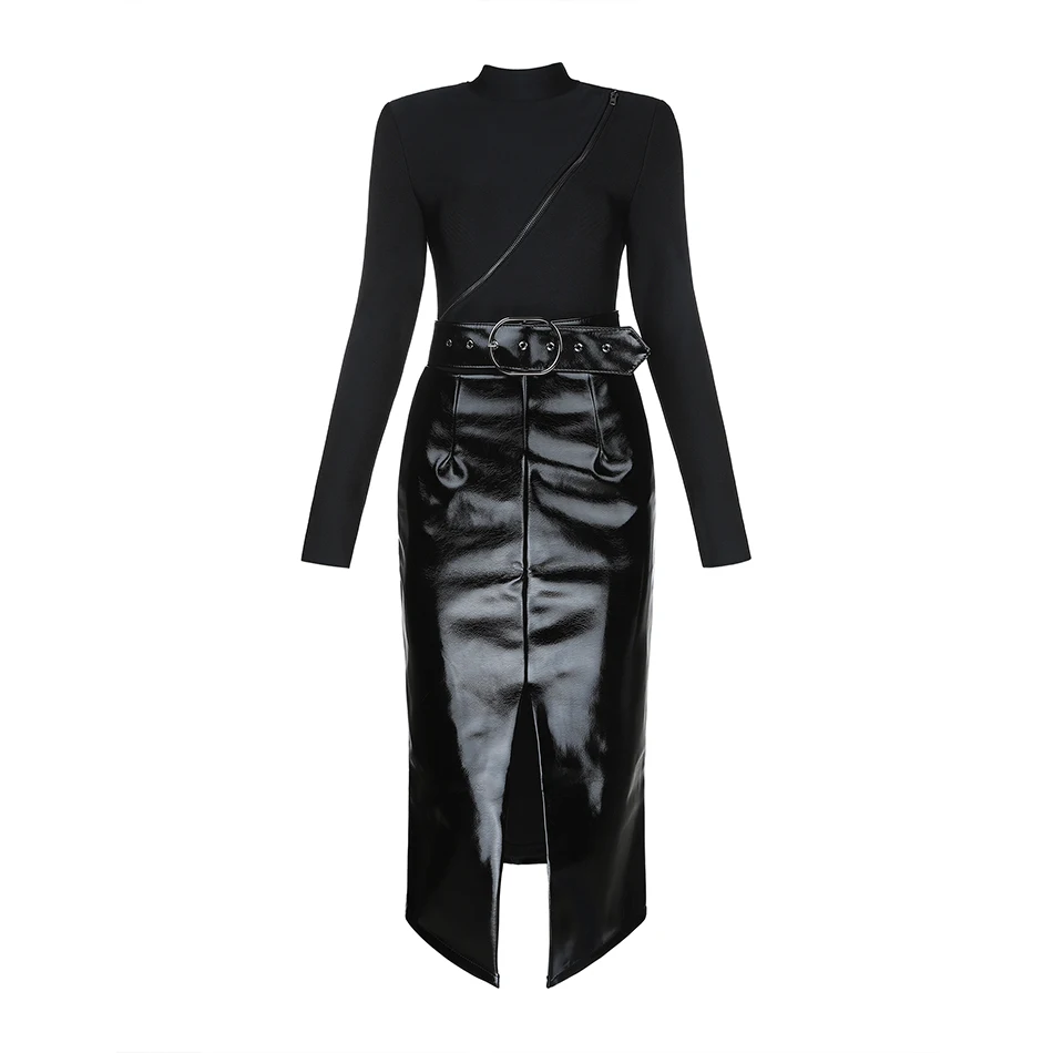 Seamyla 2019 новый для женщин повязки костюмы Черный Bodycon два 2 шт. наборы ухода за кожей