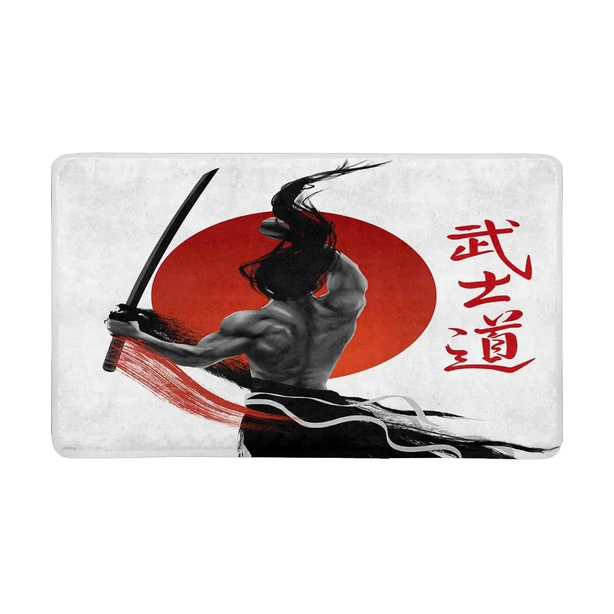 Коврик для входной двери Samurai Bushido с японскими надписями о Самурайской жизни