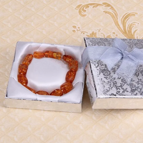 De Bijoux 18 шт./лот 9*9 см Серебряный квадратный бант бумажный браслет наручные часы ювелирные изделия Подарочная коробка бумажные коробки с лентой подарочная коробка