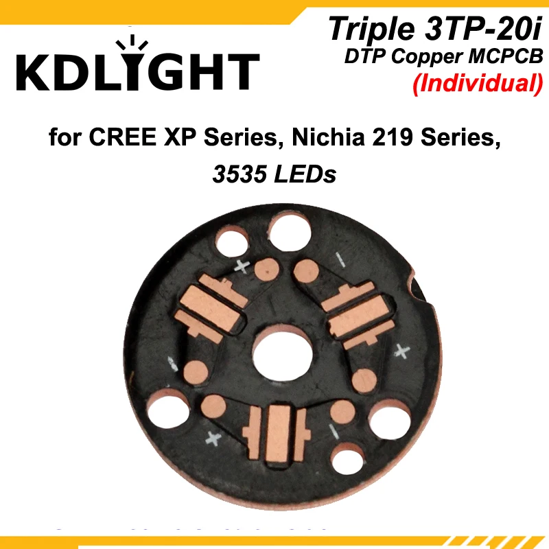 KDLITKER Triple 3TP 20 DTP медная MCPCB для серии Cree XP/Nichia серий 3535 светодиодов параллельные или
