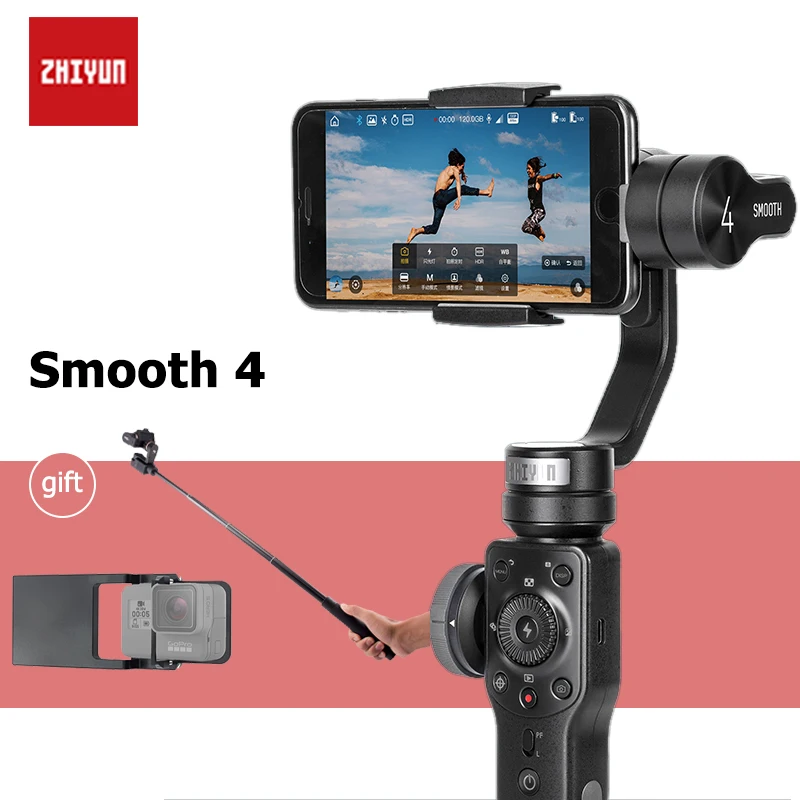 ZHIYUN Smooth 4 3-осевой портативный смартфон шарнирный стабилизатор для камеры телефона стабилизатор для iPhone XR huawei XiaomMi Gopro экшн Камера
