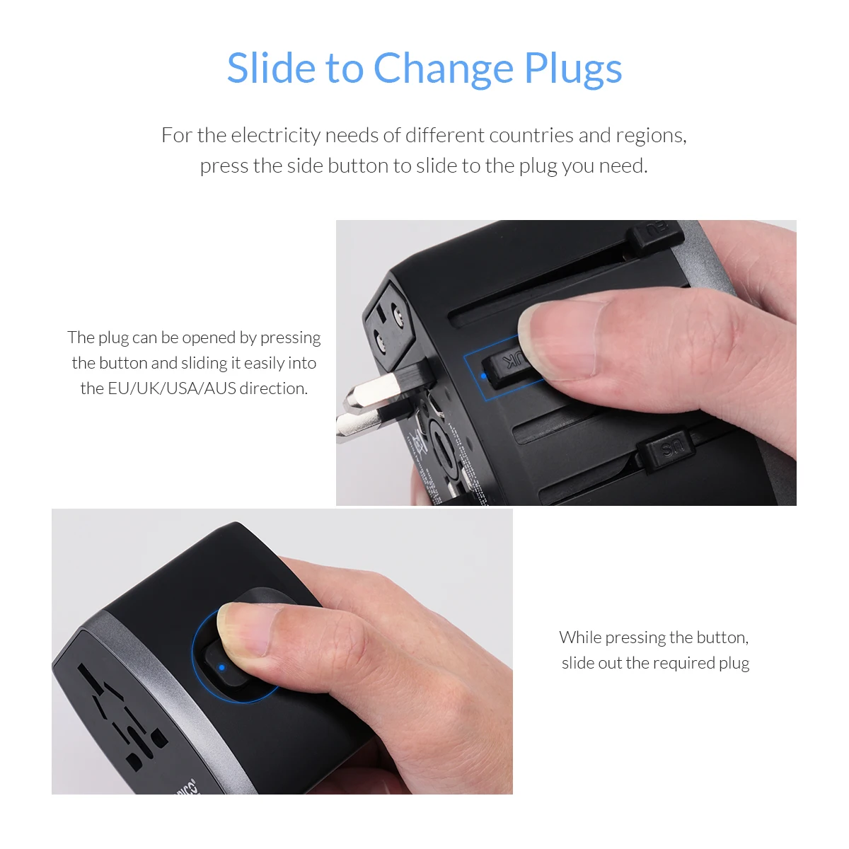 ORICO дорожный адаптер Международный универсальный питания все в одном USB