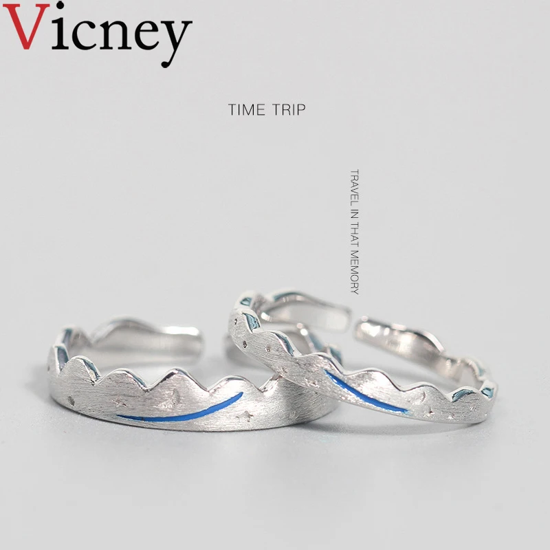 Vicney 2019 новые продукты сопровождать вас видеть звезды S925 серебряное кольцо пары