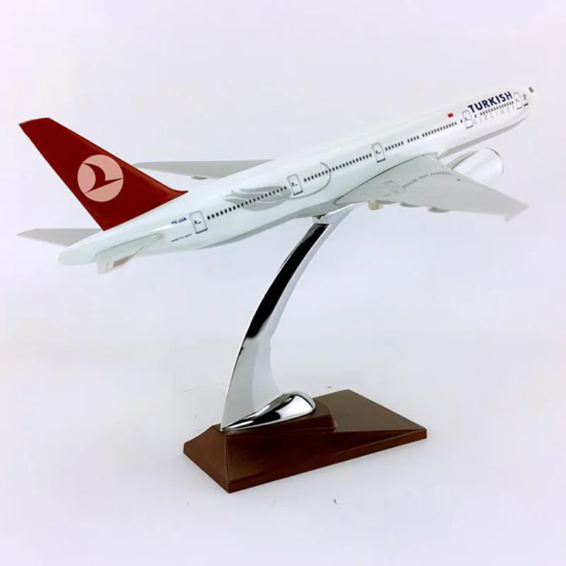 

Turkey Airlines Boeing 777-300 Collectible Big 32cm Airplane Model Toys Aircraft Diecast Plastic Alloy Plane Toys Gifts for Kids