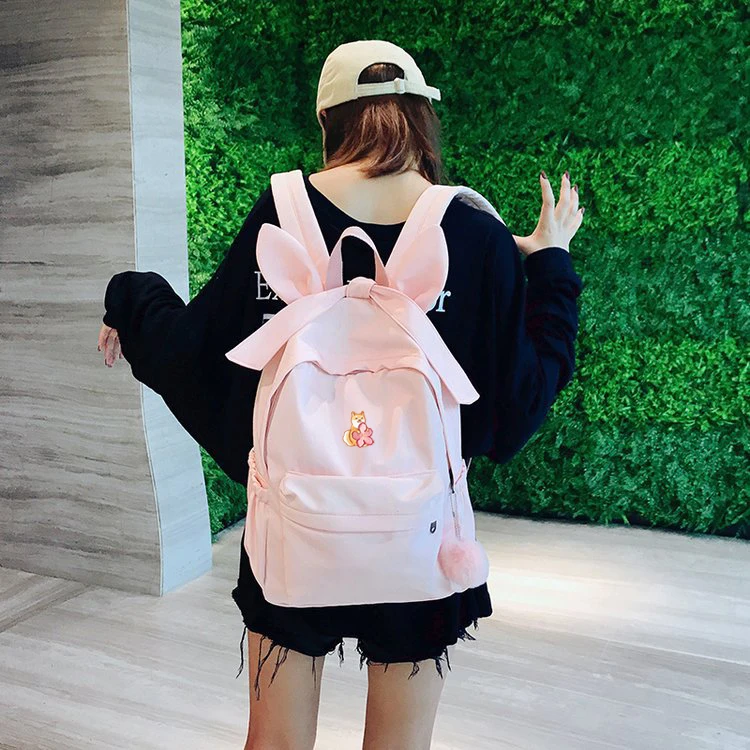 Японская женская сумка Шиба ину Kawaii Кролик уха рюкзак Сакура Дамы бантом подростковый рюкзак для девочек Прекрасный Лолита сумка на плечо