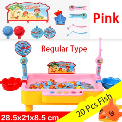 Regular Type-Pink Новая усовершенствованная Тип детские игрушки двойной рыбы бассейн Электрический вращающийся Магнитная игра рыбалка с музыкой и игрушка в подарок игры открытый - Цвет: Regular Type-Pink