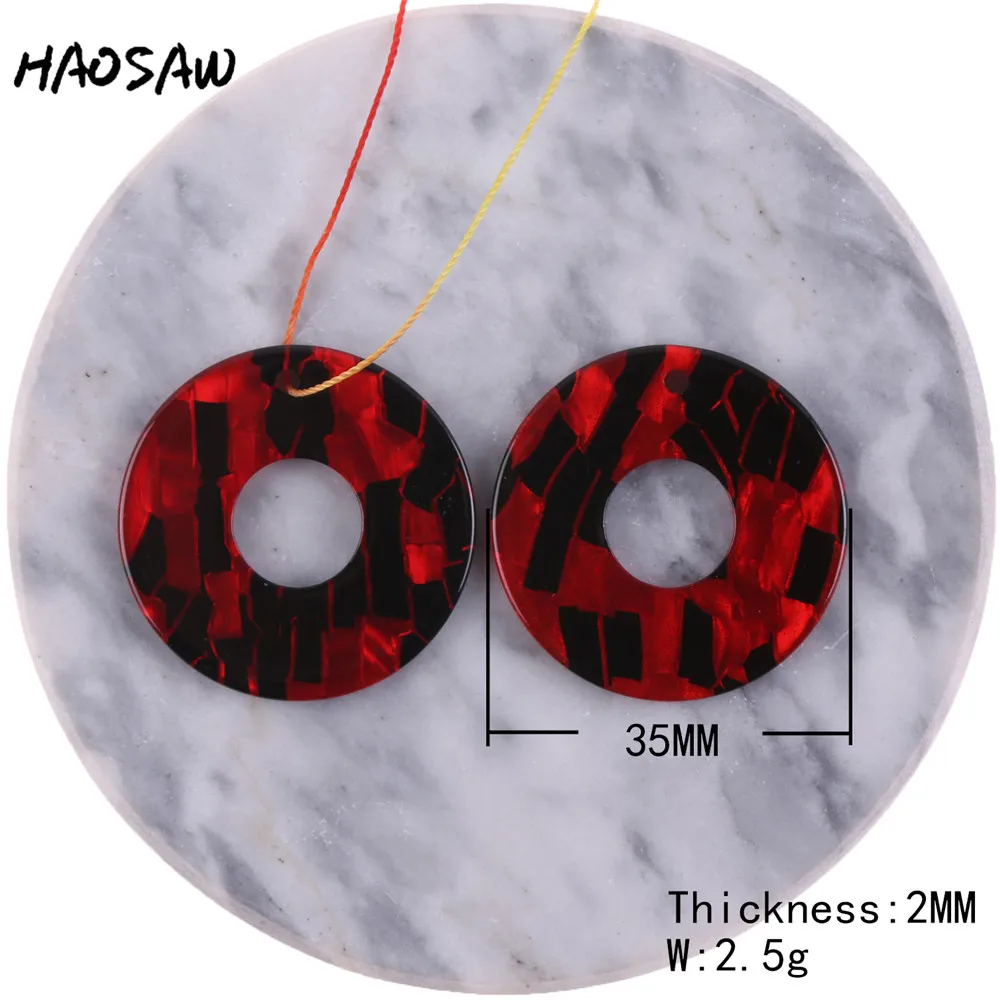 Круглые аксессуары HAOSAW 35 мм 6 шт./лот с уксусной кислотой и трещинами