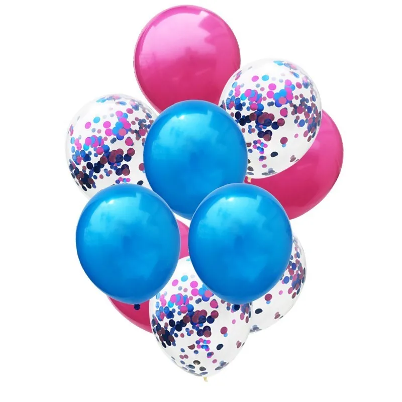 rose blue confetti 10 шт. 12 дюймов цветные латексные шары воздушные шары с конфетти надувной шар Гелиевый шар для дня рождения свадьбы - Цвет: rose blue confetti