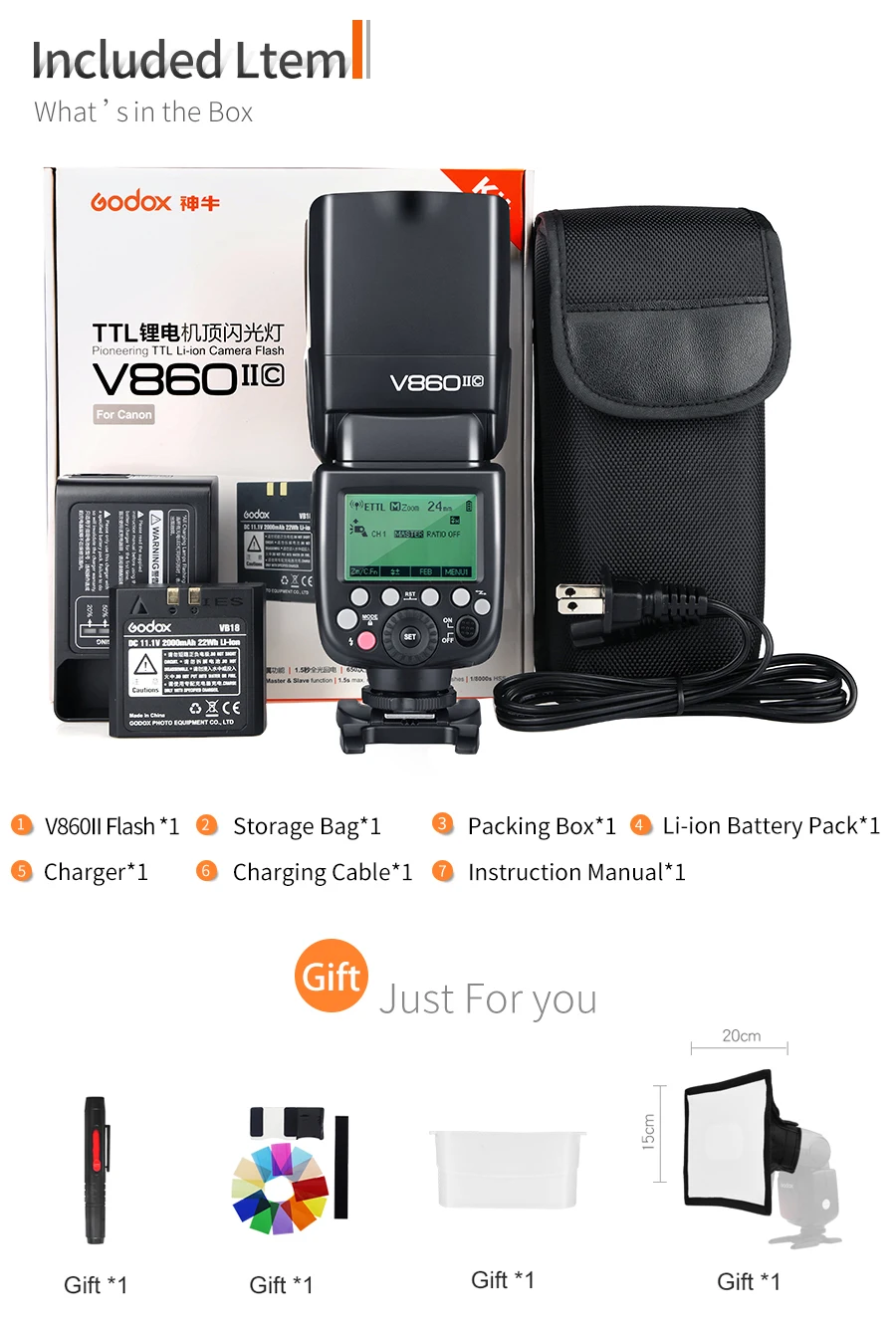 Godox V860II-C V860II-N V860II-S V860II-F V860II-O ttl HSS литий-ионный аккумулятор Батарея Вспышка Speedlite для цифровой зеркальной камеры Canon Nikon sony Fuji Olympus