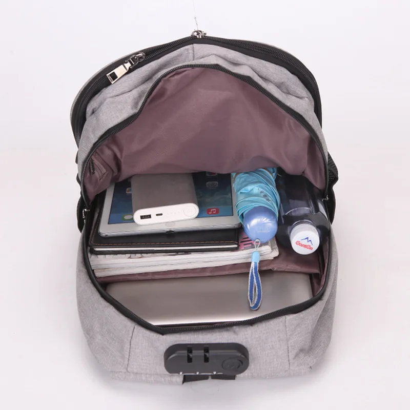 Рюкзак с защитой от кражи и USB-портом для зарядки вместительная мужская сумка