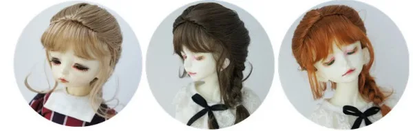 3 BJD парик Синтетический мохер один хвост-dd sd10 sd sd16