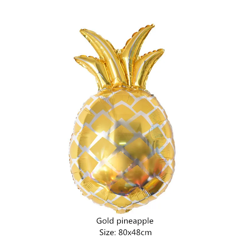 gold pineapple 3 Гавайская тема вечерние воздушные шары из фольги Фламинго Ананас мороженое фрукты воздушные шары летние вечерние украшения - Цвет: gold pineapple 3
