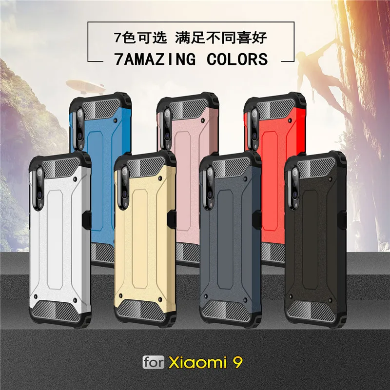 Противоударный чехол для Xiaomi Mi 9 армированный резиновый силиконовый Жесткий из