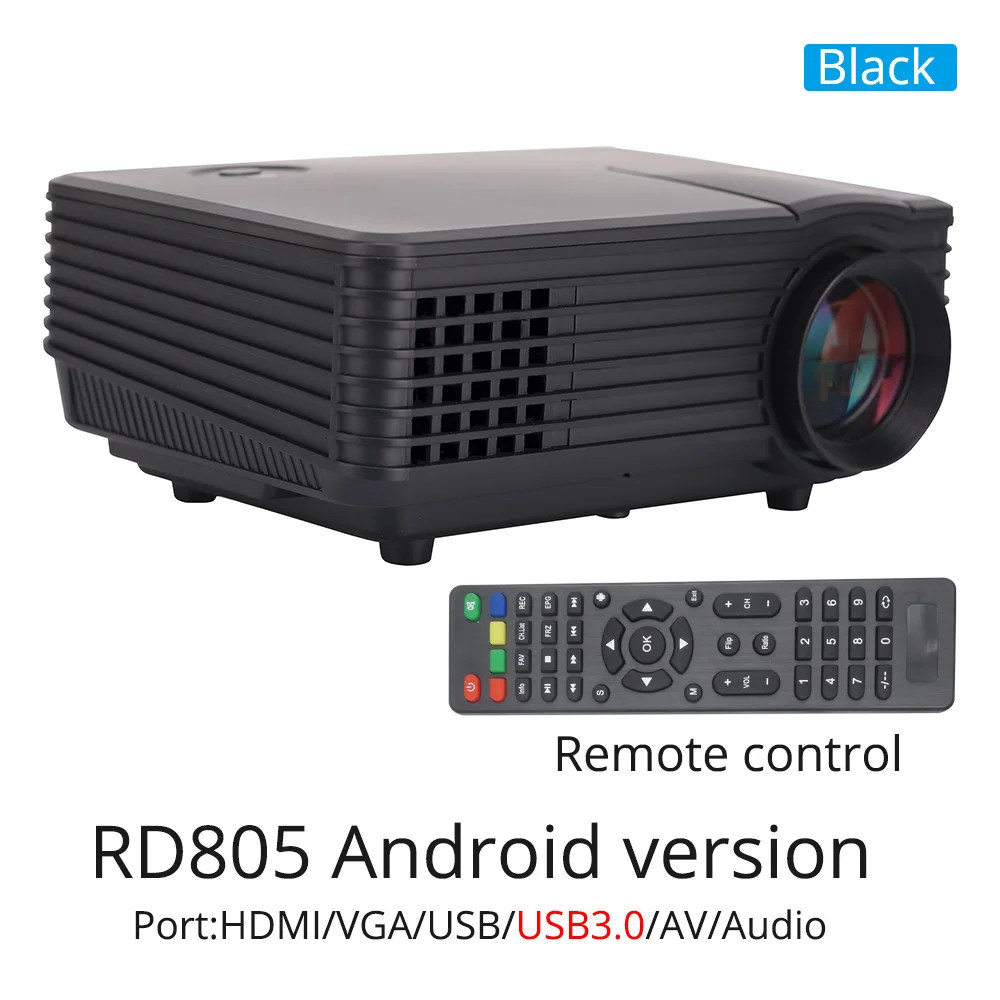 Rigal проектор RD805 RD805AW 800 люмен Android 4 wifi светодиодный мини 3D Видео Домашний