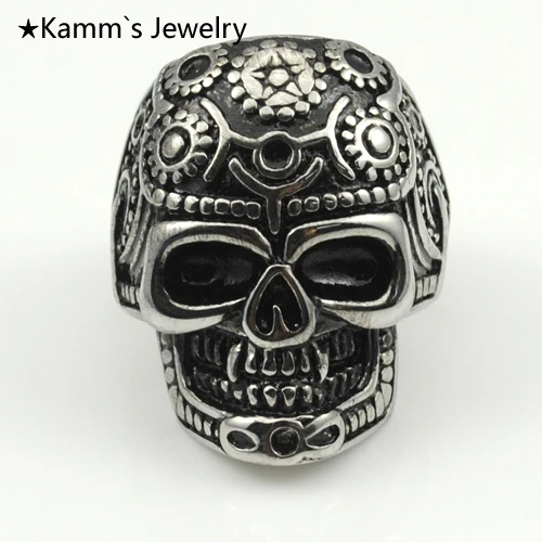 Кольцо с черепом серебряное стальное кольцо без стального кольца бесплатная