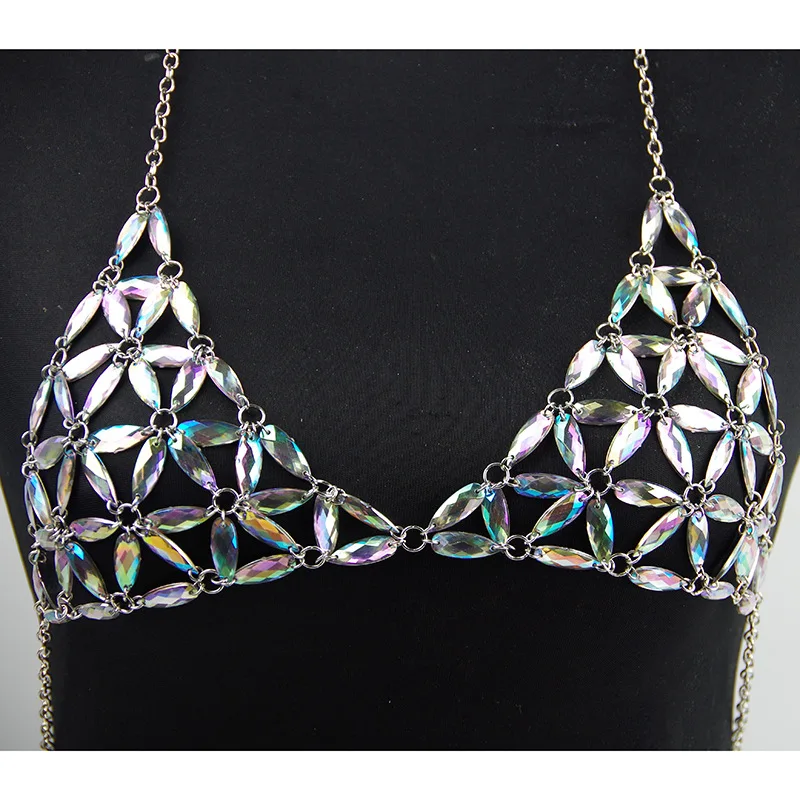 Модный многослойный сексуальный бюстгальтер ожерелье на цепочке Эффектное