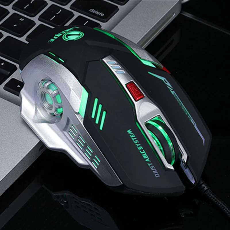 Игровая мышь геймер Проводная компьютерная Mause для Pro gamer 2400 точек/дюйм 6 кнопок LED