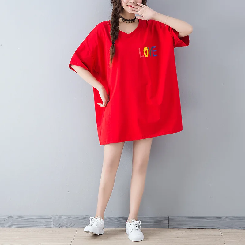 Женская футболка с v-образным вырезом свободная коротким рукавом и цветочным