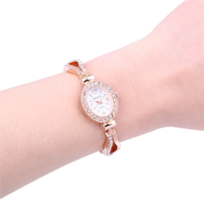 

Fashion Women Watches Modern Fashion Ladies Crystal Bracelet Stainless Steel Quartz Wrist Watch Gift for Female reloj mujer /C