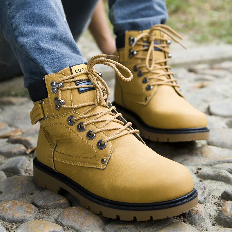 Outdoor surviva Hiking Boots men sport shoes hiking mountain non-slip bootsMen's Korean Style Cotton Martin | Обувь