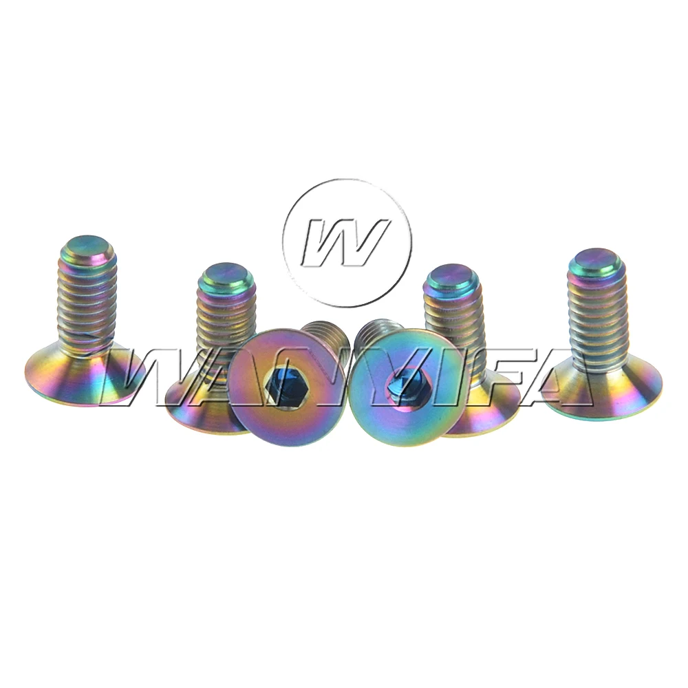 Титановый болт с шестигранной головкой для велосипедного велосипеда 6 шт. M4x10 15 мм