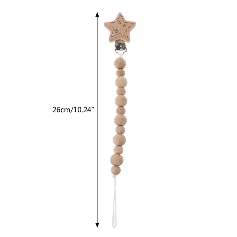 Детский деревянный зажим для соски с бусинами держатель соска младенцев