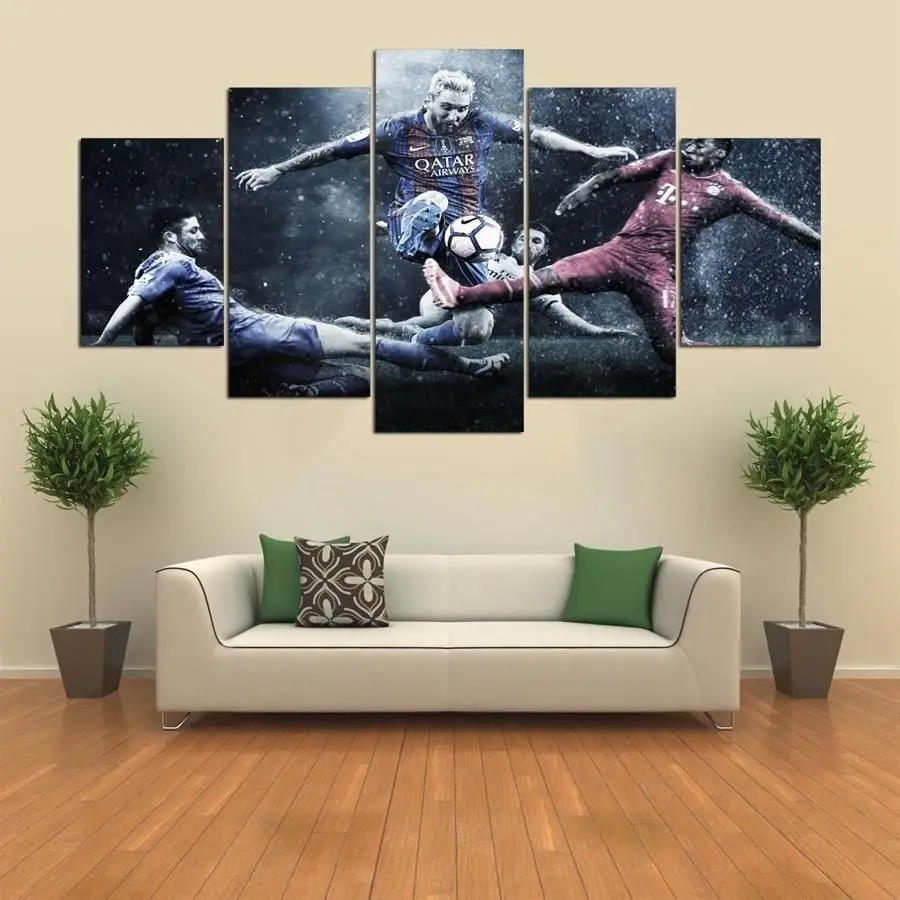 Холст настенного искусства "Футбольный шлем" 5-частная печать плаката домашнего декора изображений.