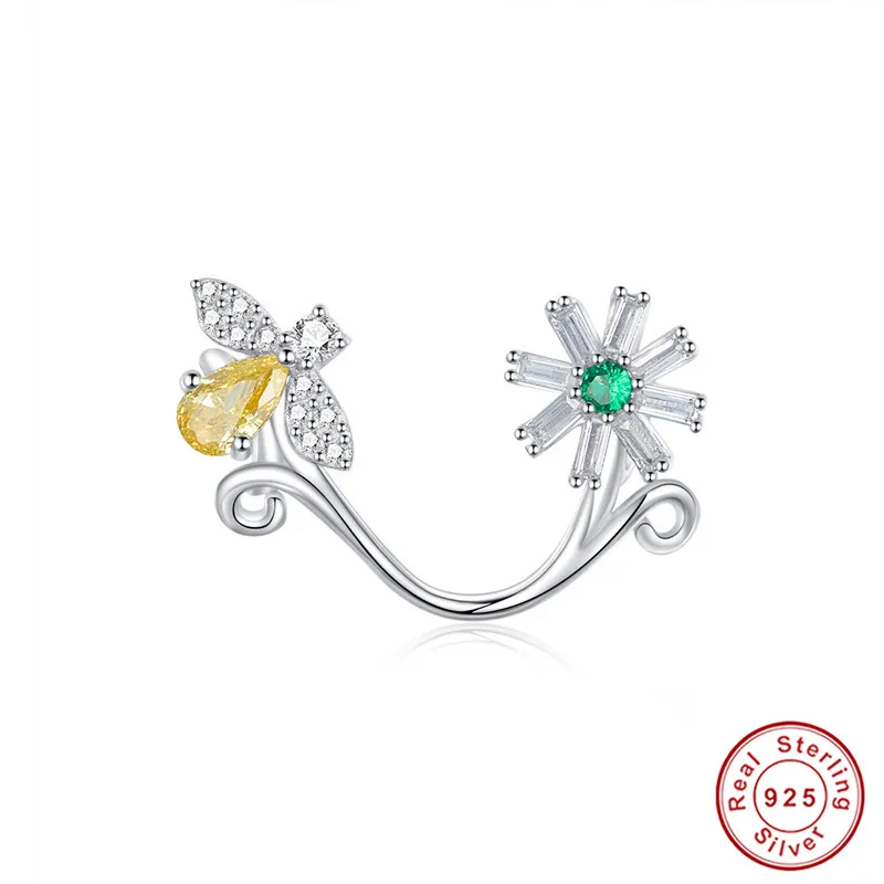 Браслет Pandora,, 925 пробы, серебро, морская Русалка, звезда, бабочка, стеклянные бусины, S925, сделай сам, циркон, Маргаритка, пчела, подвески - Цвет: asd1220