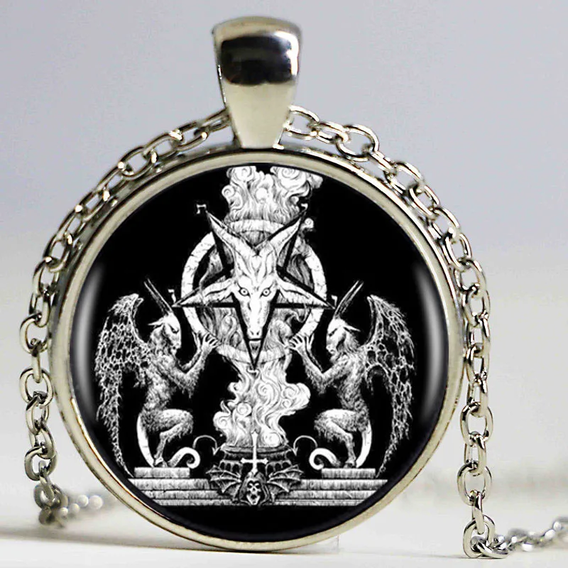 1 шт./лот Baphomet Pentagrama ожерелье с подвеской логотипом Лидер продаж черное винтажное