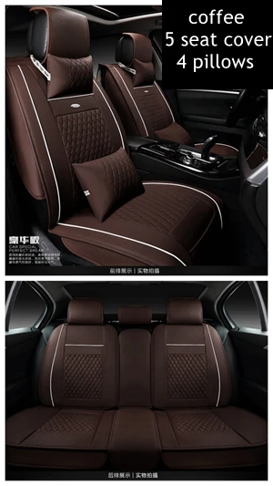 5seats coffee 5 сидений, автомобильные чехлы для сидений, подходят для KIA K2/K3/K4/K5/Cerato/Sportage/Optima/Maxima/Carnival/SHUMA/Picanto/Soul/RIO - Название цвета: 5seats coffee